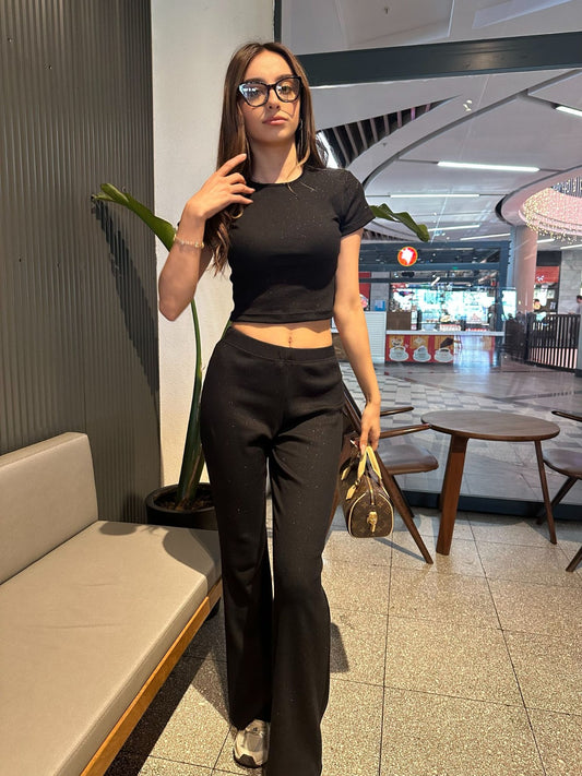 Simli Kaşkorse T-Shirt & Pantolon Takım