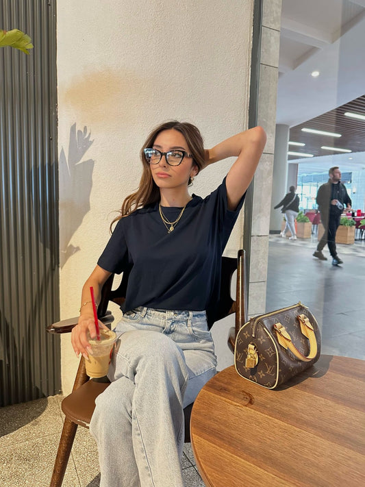 Lacivert Basic T-Shirt