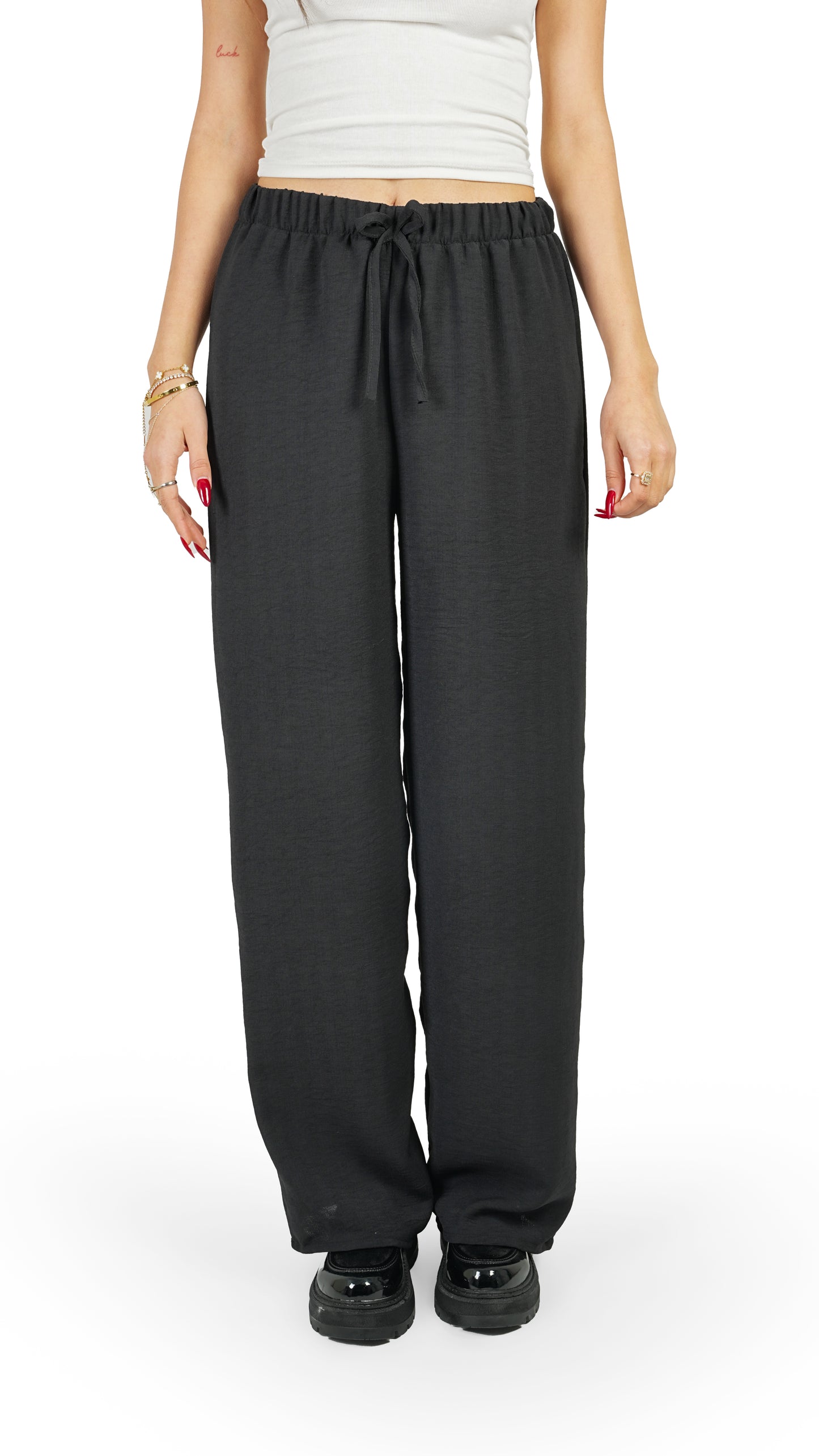 Siyah Dokuma Pantolon